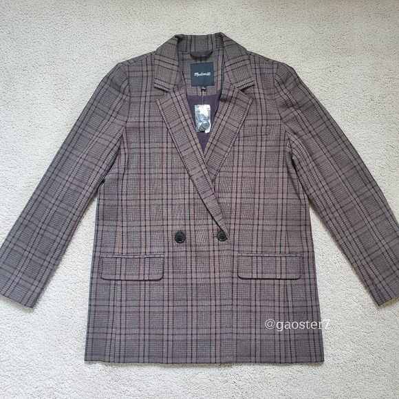 Madewell Caldwell Double-Breasted Blazer in Hedden Plaid - Picture 5 of 12